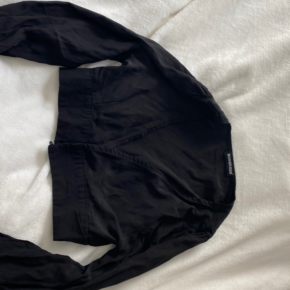 Black crop blouse